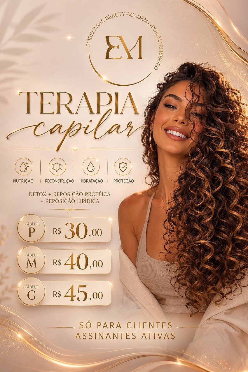 Terapia capilar: cabelo P 30, M 40, G 45