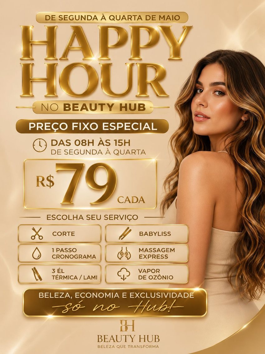 Happy Hour: R$79 cada serviço